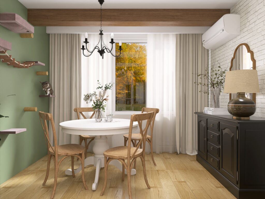 metamorfoza salonu w stylu rustykalnym - projektowanie wnetrz